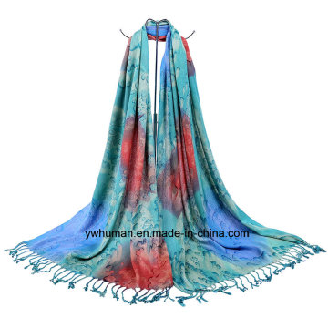 Fashion Lady Jacquard Raindrop Pattern Scarf